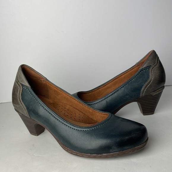 Cobb Hill Adaline Blue Leather Pumps 7 - Picture 1 of 7